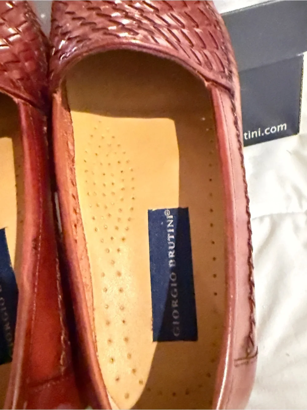 Giorgio Brutini Men's Woven Leather Slip-Ons - Cognac